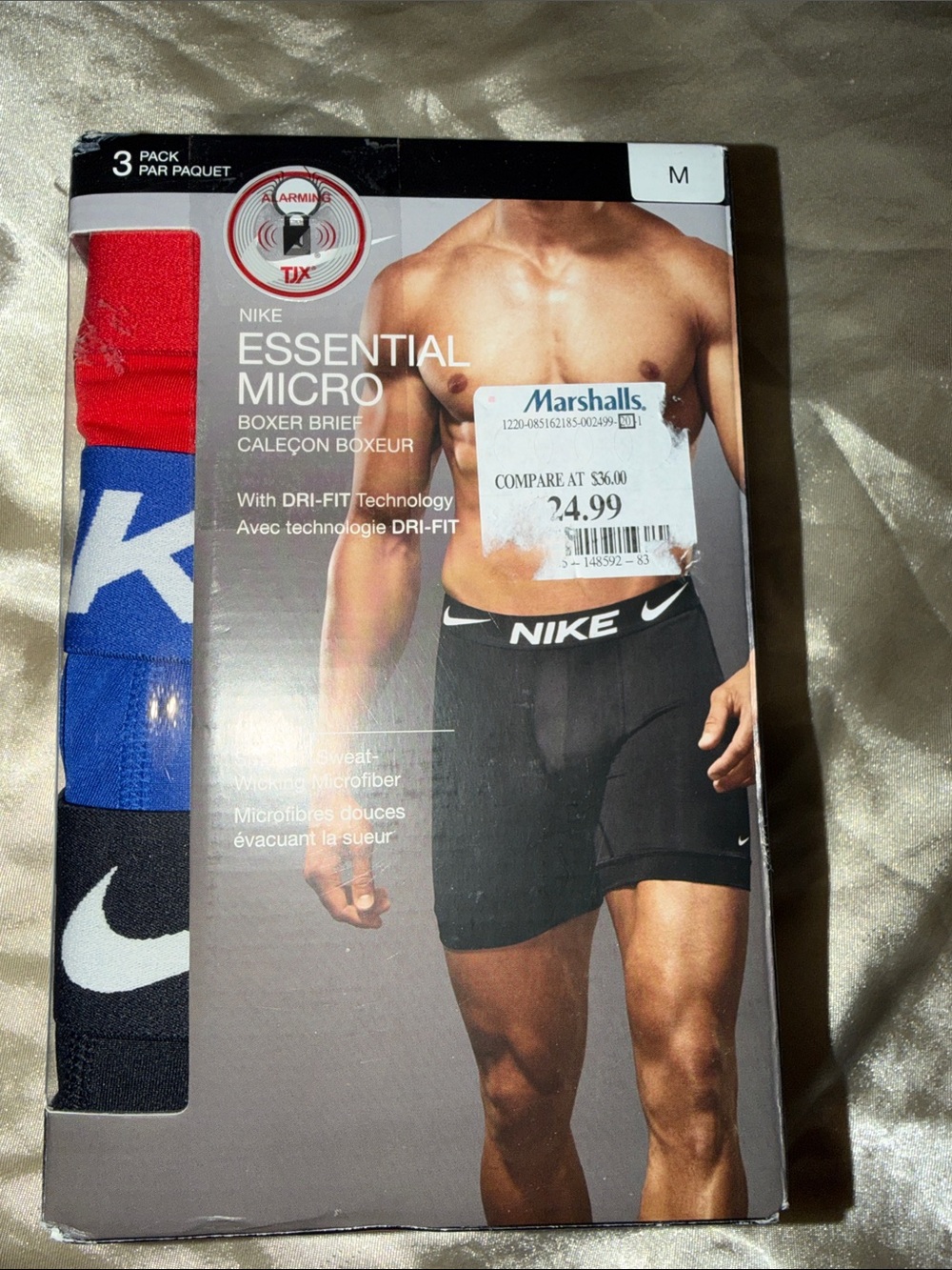 Nike 3-Pack Micro Boxer Briefs — Black, Red, Blue